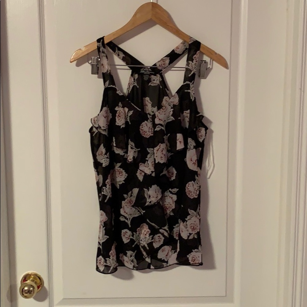 Black, rose tank top!